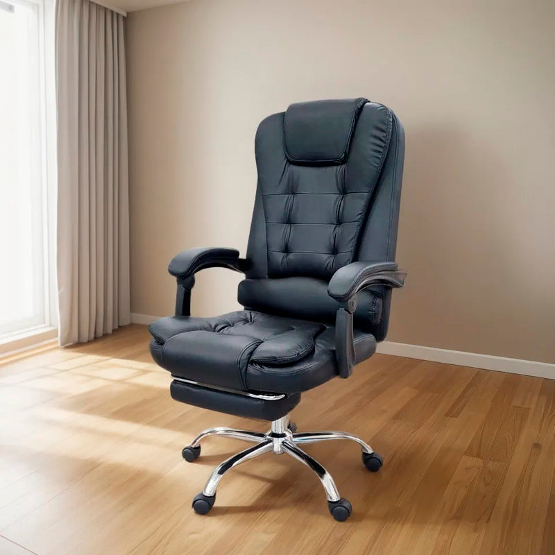 Silla De Oficina Masajeador Presidencial Stephan - Desillas Color Negro