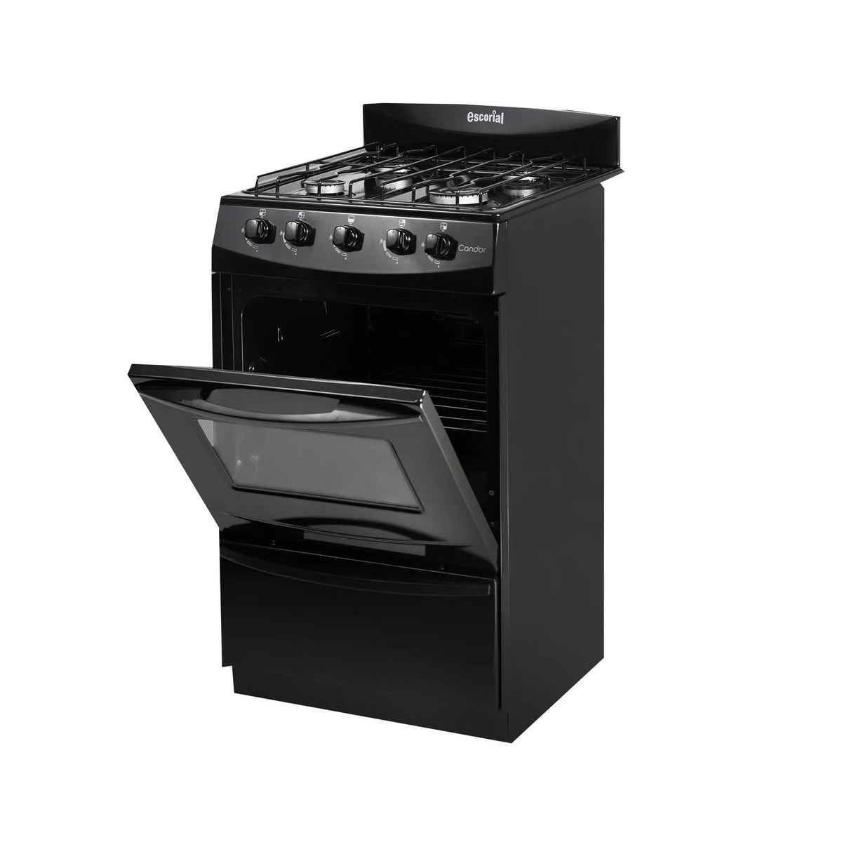 Cocina Escorial Candor 51 cm gas envasado negra