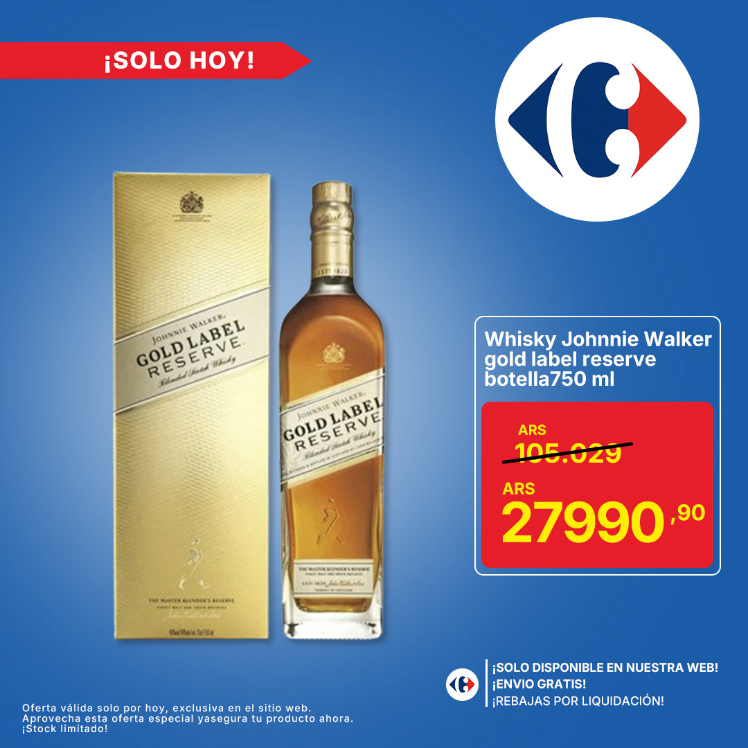 Whisky Johnnie Walker gold label reserve botella 750 ml