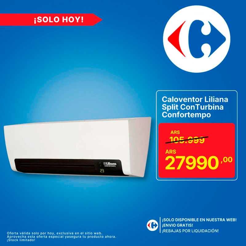 Caloventor Liliana Split Con Turbina Confortempo Blanco