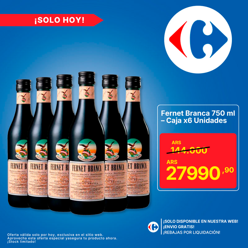 Fernet Branca 750 ml – Caja x6 Unidades