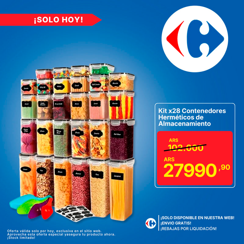 Kit x28 Contenedores Herméticos de Almacenamiento