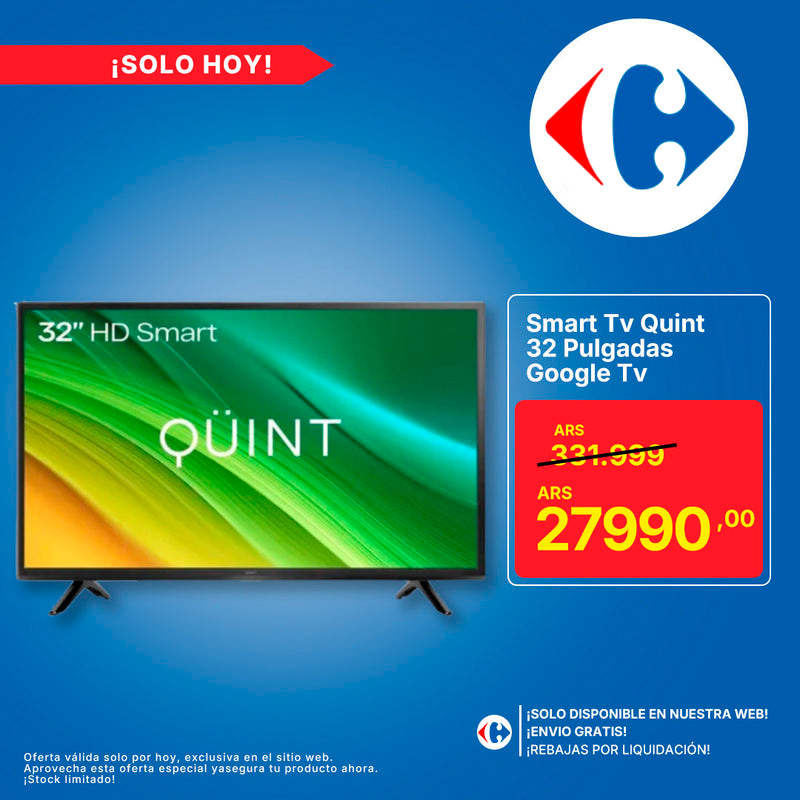 Smart Tv Quint 32 Pulgadas Qt3-32gtv2024 Google Tv Lh